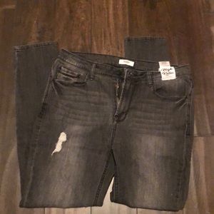 Black distressed jeans